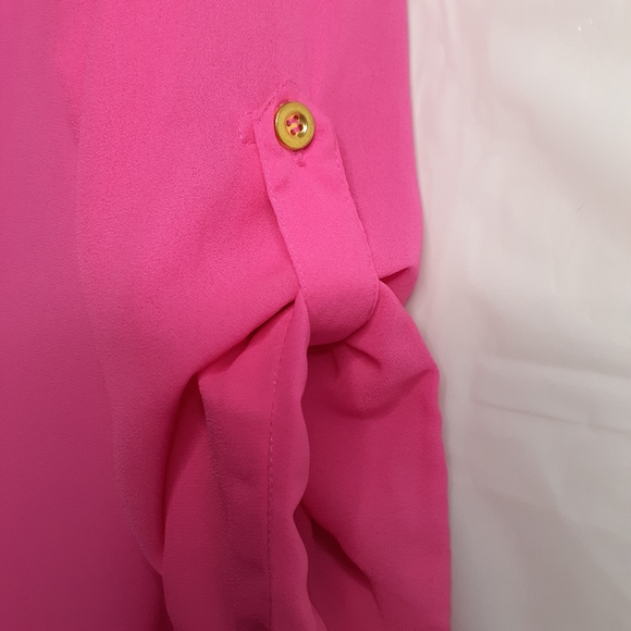Marisol Semi-shear Bright Pink Women Blouse SZ M - Picture 5 of 8